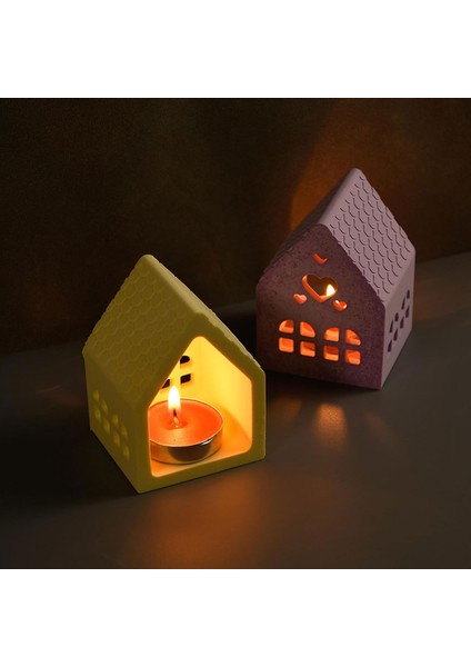 Epoksi Tealight Mumluk Ev Dekorasyonu Beton Silikon ve Taş Tozu Kalıbı 8X10 cm
