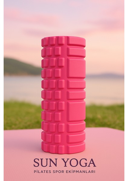 SUNYOGA Foam Roller Masaj rulosu Yüksek Direnç Fıtness Yoga Pilates masaj köpüğü pembe renk
