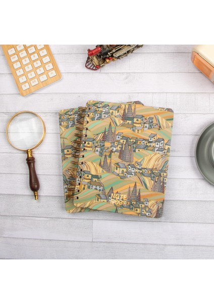 16,5x20 cm Şehir Sert Kapak Noktalı Tarihsiz Spiralli Defter