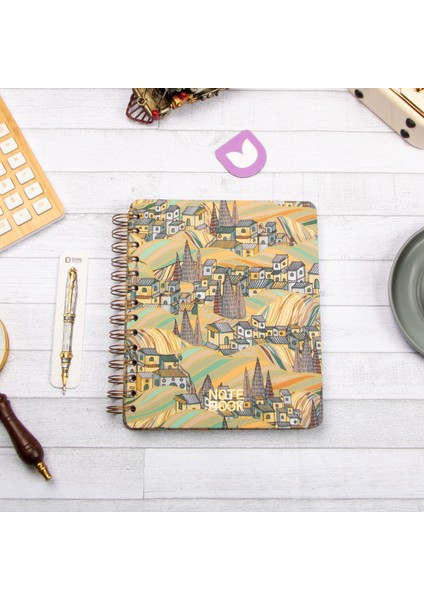 16,5x20 cm Şehir Sert Kapak Noktalı Tarihsiz Spiralli Defter