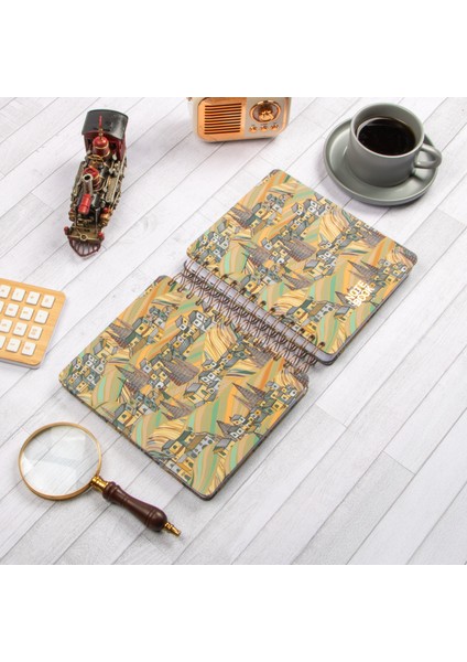16,5x20 cm Şehir Sert Kapak Noktalı Tarihsiz Spiralli Defter