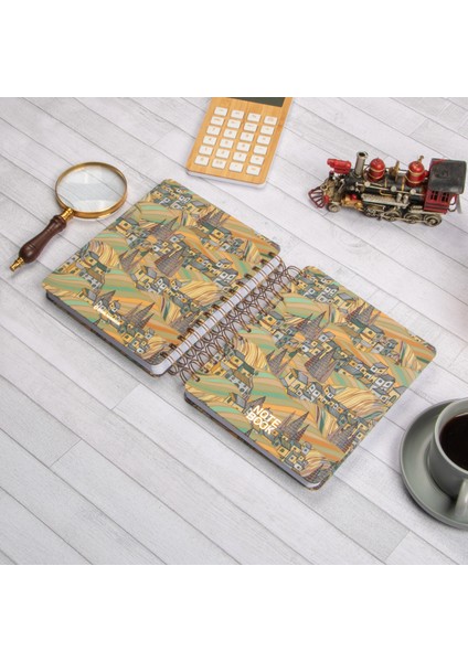 16,5x20 cm Şehir Sert Kapak Noktalı Tarihsiz Spiralli Defter