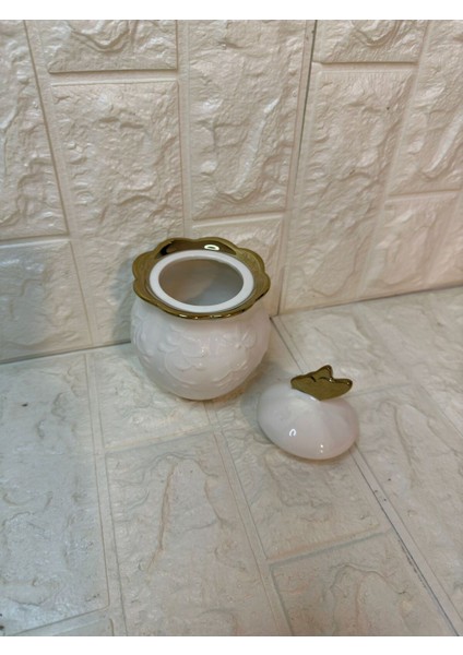 Elite Lüx Gold Line Porselen Şekerlik 10X8 cm 1 Adet