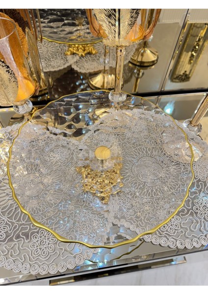 Elite Gold Ayaklı Gold Detaylı Gondol & Şekerlik & Sunumluk Model4 1 Adet