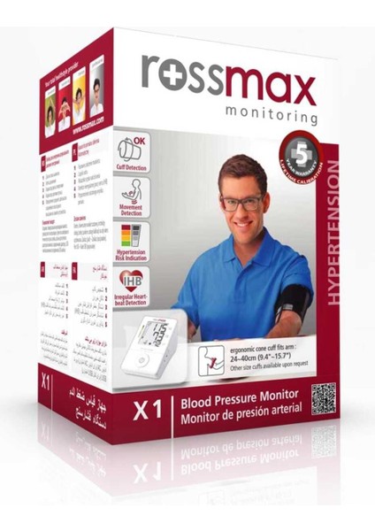 X1 Otomatik Üst Kol Tipi Tansiyon Ölçer Hareket Algılama Risk Göstergesi