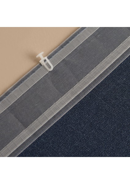 Perla Keten Fon Perde Petrol 150x270 cm indirimleri