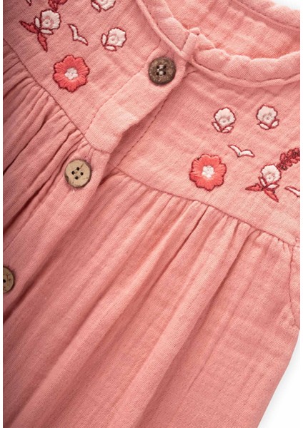 Organik Nakışlı Müslin Tulum 0-3 Yaş Yavruağzı modelleri