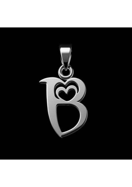 925 Ayar Gümüş Kolye Harf B SM6012