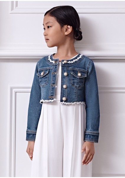 Abel&lula Kız Çocuk Mavi Denim Çeket 5369
