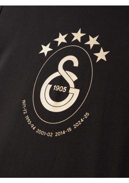 Lisanslı 2025 Logolu Şampiyonluk Siyah T-Shirt Hediye Icardi Ahşap Kutulu