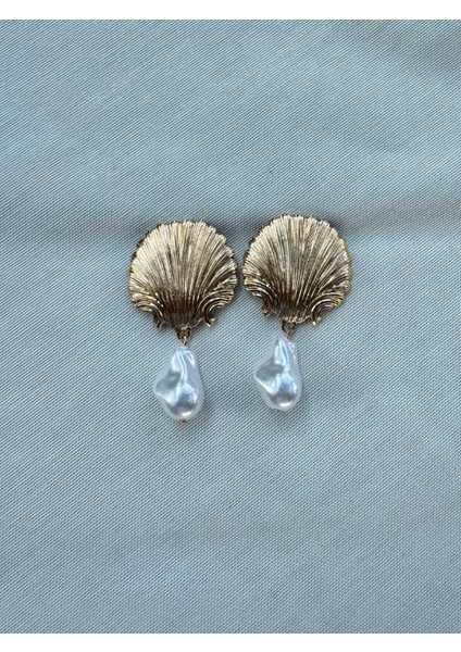 Midye Incili Sallantılı Küpe modelleri