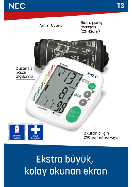 T3 Kol Tipi Dijital Tansiyon Aleti