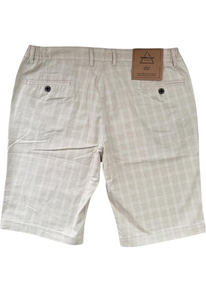 Krem Ekose Pamuklu Erkek Bermuda modelleri