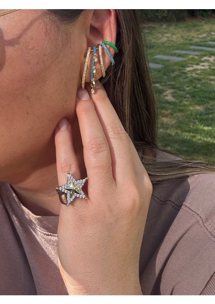 Taşlı Yıldız Ayarlanabilir Yüzük fiyatları
