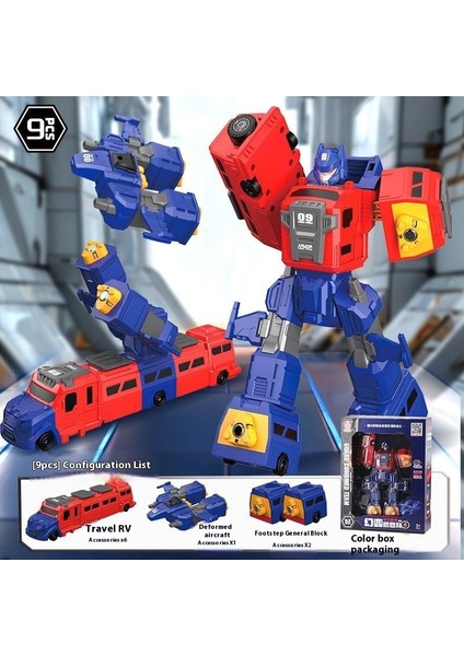 Erkek Çocuklar Için Manyetik Büyük Yapı Taşı Oyuncakları Eğitici Montaj Transformers Robotu (Yurt Dışından)