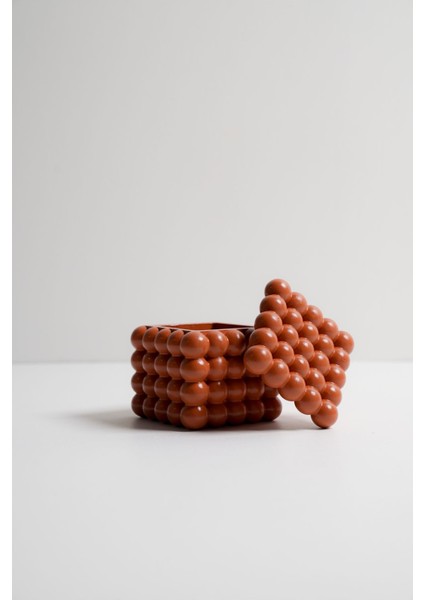 Elite Dekoratif Çok Amaçlı Terra Cotta Bubble Kase/kutu (Kapaklı) 1 Adet