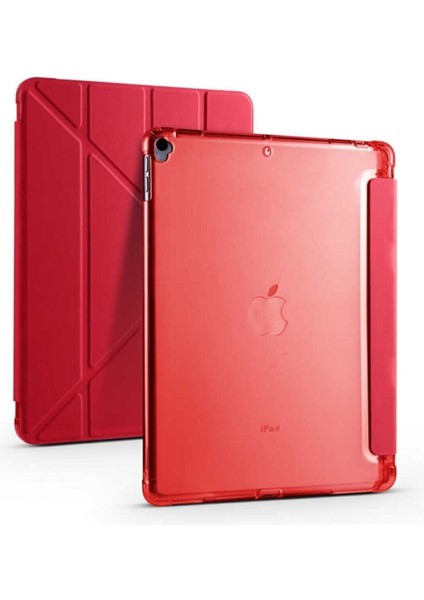 Apple Ipad Uyumlu 10.2 Inc 9. Nesil Kılıf Kalemlikli Premium Standlı Katlanabilir Kılıf Trifolding
