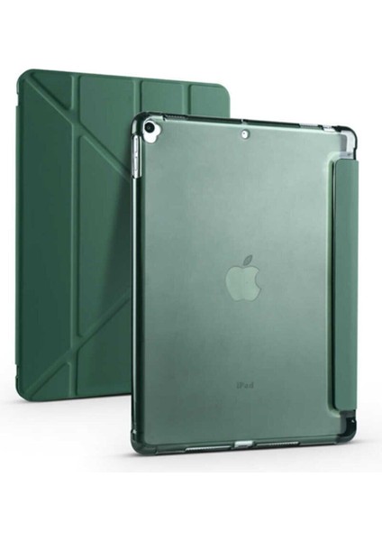 Apple Ipad Uyumlu 10.2 Inc 9. Nesil Kılıf Kalemlikli Premium Standlı Katlanabilir Kılıf Trifolding