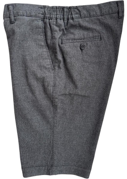 Gri Dokuma Pamuklu Erkek Bermuda