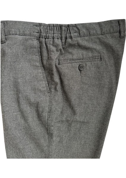 Gri Dokuma Pamuklu Erkek Bermuda