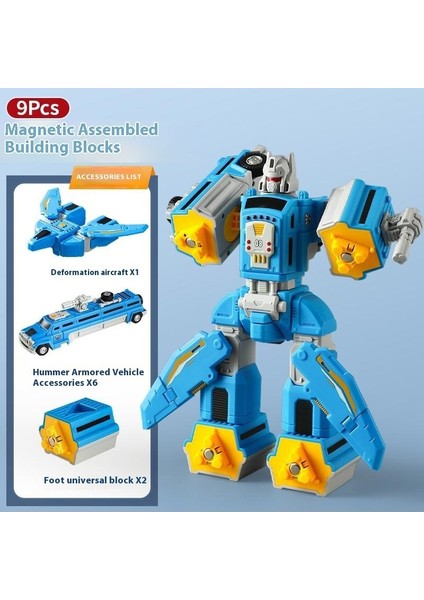 Erkek Çocuklar Için Manyetik Büyük Yapı Taşı Oyuncakları Eğitici Montaj Transformers Robotu (Yurt Dışından)