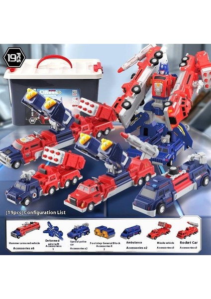 Erkek Çocuklar Için Manyetik Büyük Yapı Taşı Oyuncakları Eğitici Montaj Transformers Robotu (Yurt Dışından)