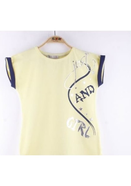 Kız Çocuk Just And Girl Baskılı Kol Detaylı Tişört
