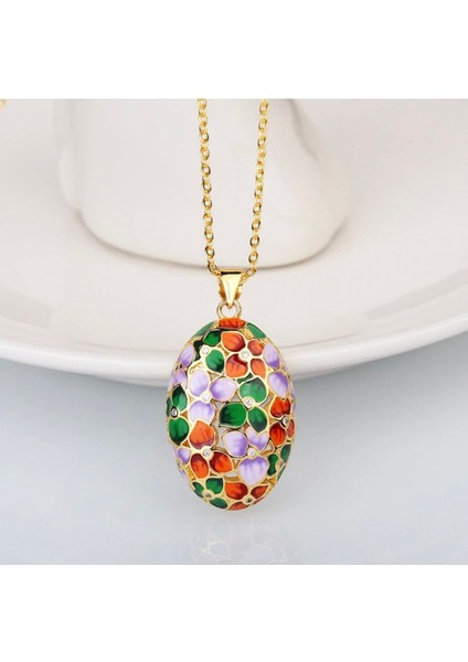 Glaze Flover El Yapımı Emaye 925 Ayar Gümüş & Altın Kaplama Özel Tasarım Zirkon Taşlı Çiçekli Kolye fiyatları