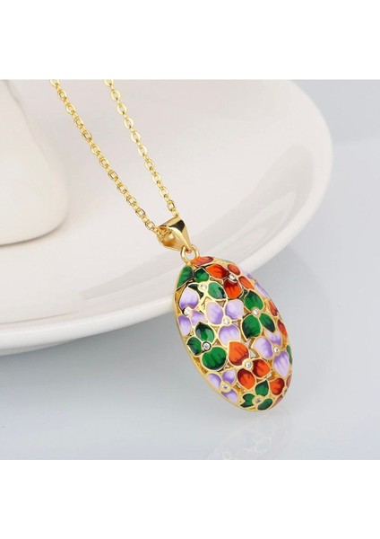 Glaze Flover El Yapımı Emaye 925 Ayar Gümüş & Altın Kaplama Özel Tasarım Zirkon Taşlı Çiçekli Kolye modelleri
