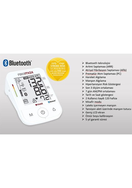 X5 Bt Bluetooth Otomatik Dijital Tansiyon Aleti