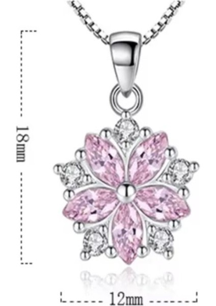 Kamelya Çiçeği Figürlü Zirkon Taşlı 925 Ayar Gümüş Hediye Kutulu Sade Şık Tasarım Gümüş Kolye fiyatları