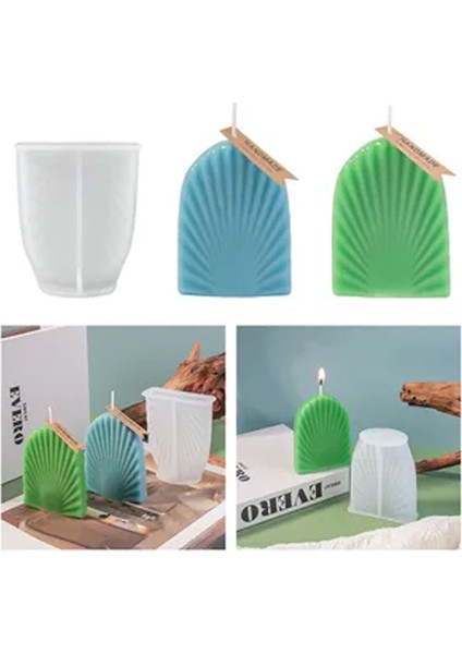 Epoksi Silikon Taş Tozu Düz Yaprak Mum Kalıbı 9.2x7.6 cm