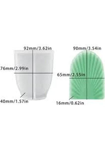 Epoksi Silikon Taş Tozu Düz Yaprak Mum Kalıbı 9.2x7.6 cm