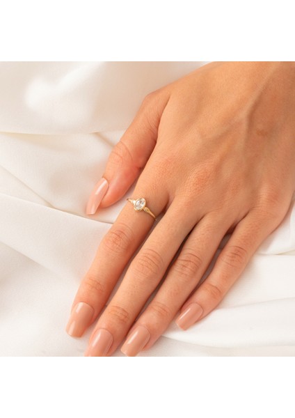 Gümüş Yüzük - Signity Swarovski Taşlı Tek Taş Evlilik Teklifi Yüzüğü-0.90 Karat Kristal Opal 925 Ayar Gümüş Yüzük fırsatları