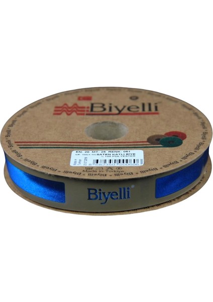 Biye Saten Katlı 061 Petrol Açık 2 cm 25 Metre Polyester