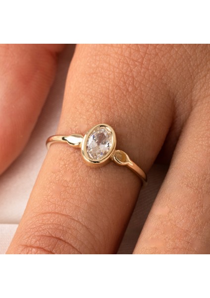 Signity Swarovski Taşlı Tek Taş Evlilik Teklifi Yüzüğü-0.90 Karat Kristal Opal 925 Ayar Gümüş Yüzük modelleri