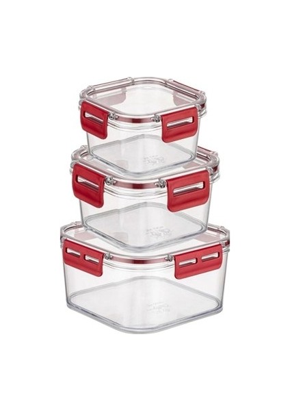 ® 3'lü Pratik Silikon Contalı Sızdırmaz Kapaklı Sağlam Istiflenebilir Saklama Kapları indirimleri