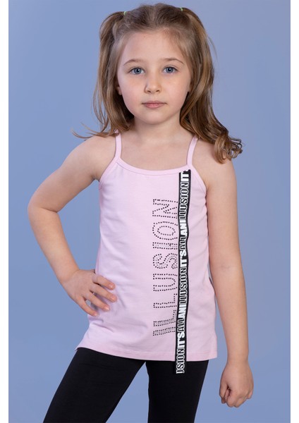 Kız Çocuk Illusion Baskılı Şerit Aksesuarlı Atlet