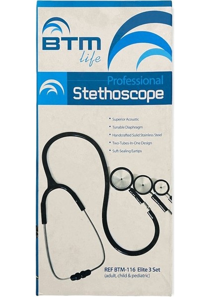 Steteskop 3'lü Set BTM-116 Elite 3 Set ( Pediatrik-Çocuk-Yetişkin )