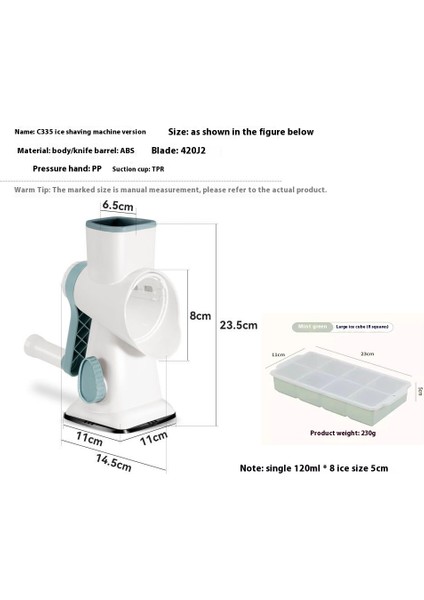 Smoothie El Krank Buz Kırıcı Smoothie Makinesi Ev Küçük Manuel Buz Kırıcı (Yurt Dışından)