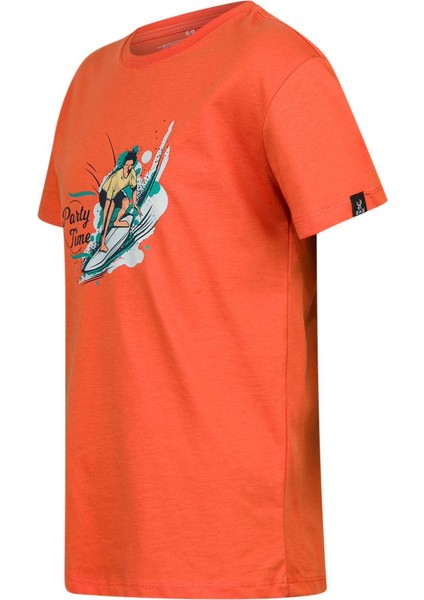 Aja Çocuk Baskılı T-Shirt Turuncu 216