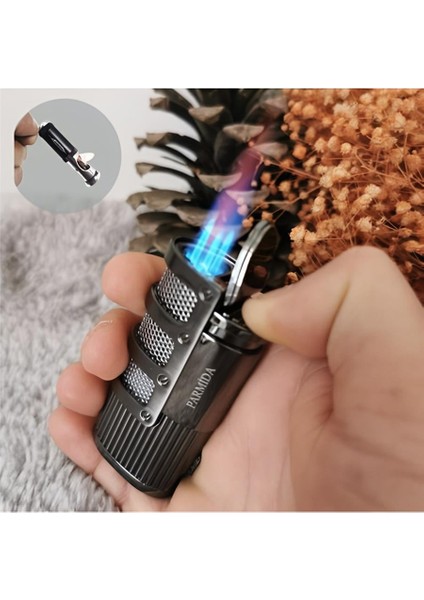 Alsepeteavm Antrasit Gri 3 Torch Rezistanslı Gazlı Çakmak & Cigar
