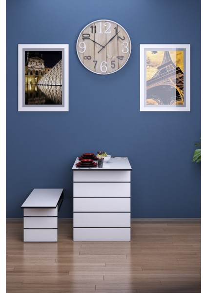 Begonya Açılır Kapanır Tabureli Mutfak Yemek Masası fiyatları