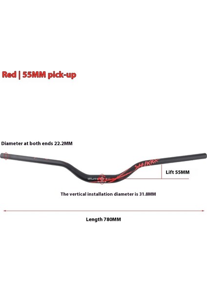 Bisiklet Gidonu Dağ Bisikleti Gidonu Alüminyum Kırlangıç Gidon 720/780MM Gidon Çapraz Sürme Aksesuarları (Yurt Dışından)