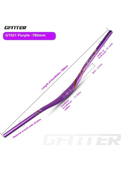 Bisiklet Gidonu Dağ Bisikleti Gidonu Alüminyum Kırlangıç Gidon 720/780MM Gidon Çapraz Sürme Aksesuarları (Yurt Dışından)