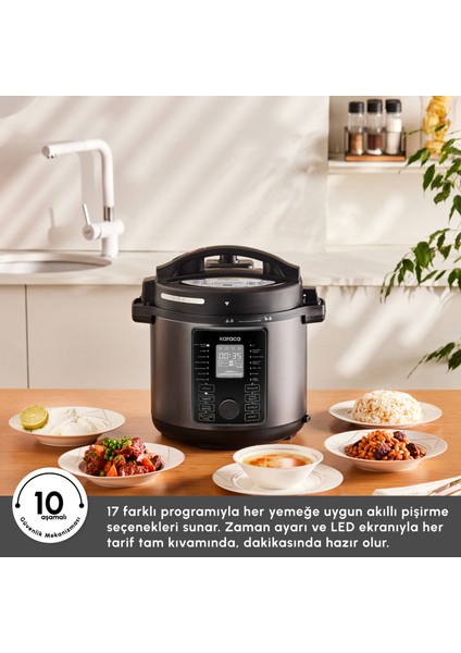 Cooker Elektrikli Düdüklü Basınçlı Pişirici Matte Black 6 L modelleri