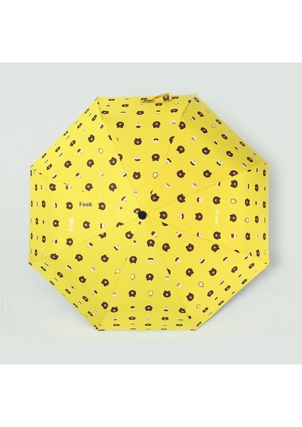 Üç Katlanır Şemsiye Vinil Çift Katmanlı Şemsiye Güneşlik Şemsiye Katlanır Yağmur ve Güneşli Şemsiye (Yurt Dışından)