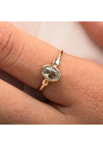 Gümüş Yüzük - Green Taşlı Tek Taş Evlilik Teklifi Yüzüğü-0.90 Karat Kristal Opal 925 Ayar Gümüş Yüzük fiyatları