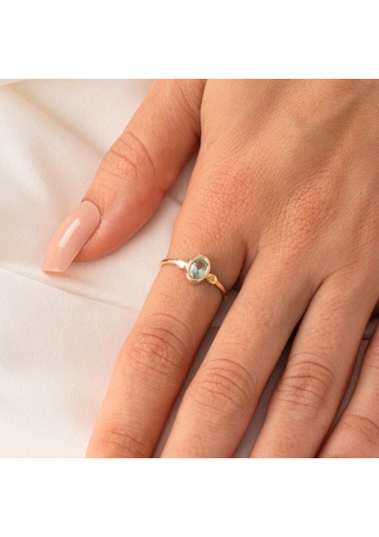 Gümüş Yüzük - Green Taşlı Tek Taş Evlilik Teklifi Yüzüğü-0.90 Karat Kristal Opal 925 Ayar Gümüş Yüzük modelleri