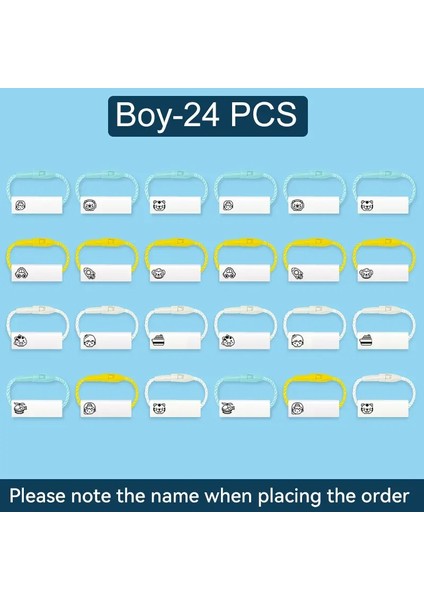 24 Adet Su Geçirmez Bebek Adı Etiketleri ile Etiket Ipi Özelleştirilmiş Çocuk Giyim Ayakkabıları Okul Çantası Kupası Etiketleri Coundcolor: Kız Ayakkabı YÜZÜĞÜ-24PCS (Yurt Dışından)